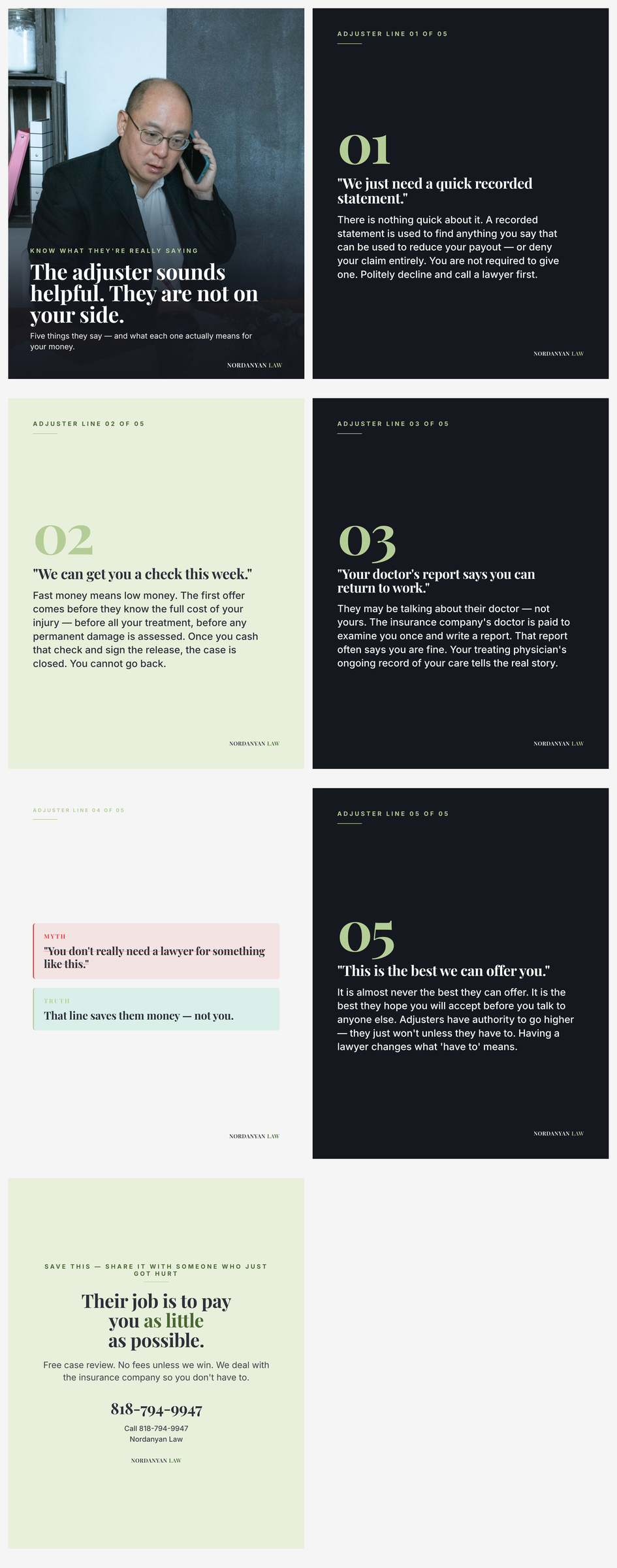 What the insurance adjuster says vs. what it actually means — the five lines that quietly shrink your claim