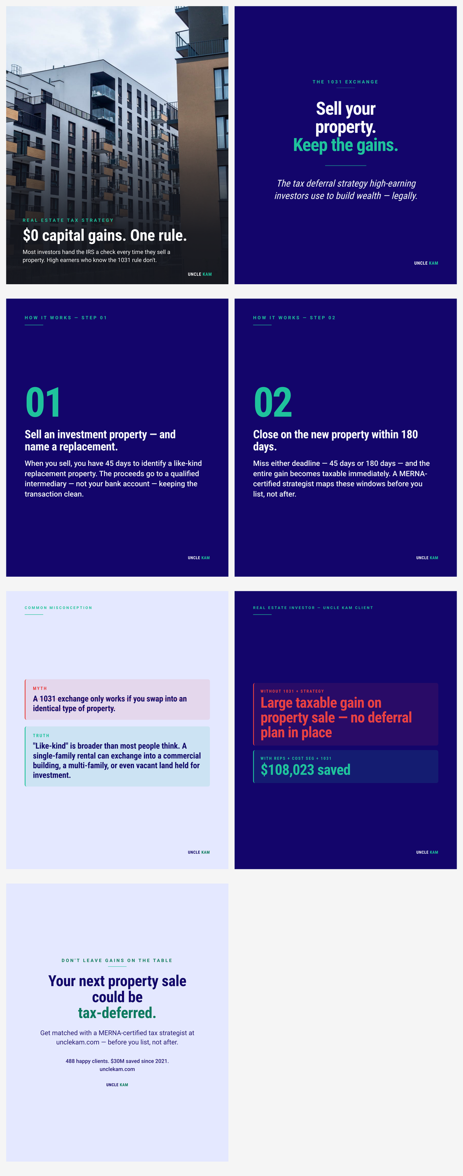 1031 exchange: how real estate investors defer capital gains taxes indefinitely