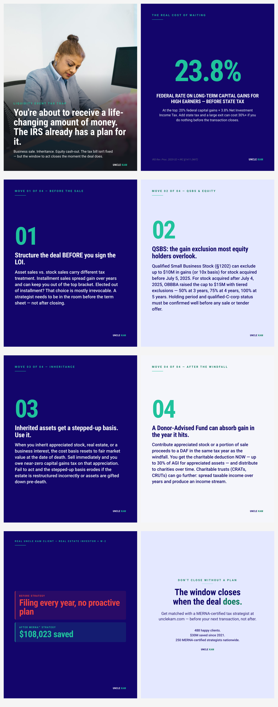 The liquidity event tax trap: what to do before you sell your business, receive an inheritance, or cash out equity — before the window closes