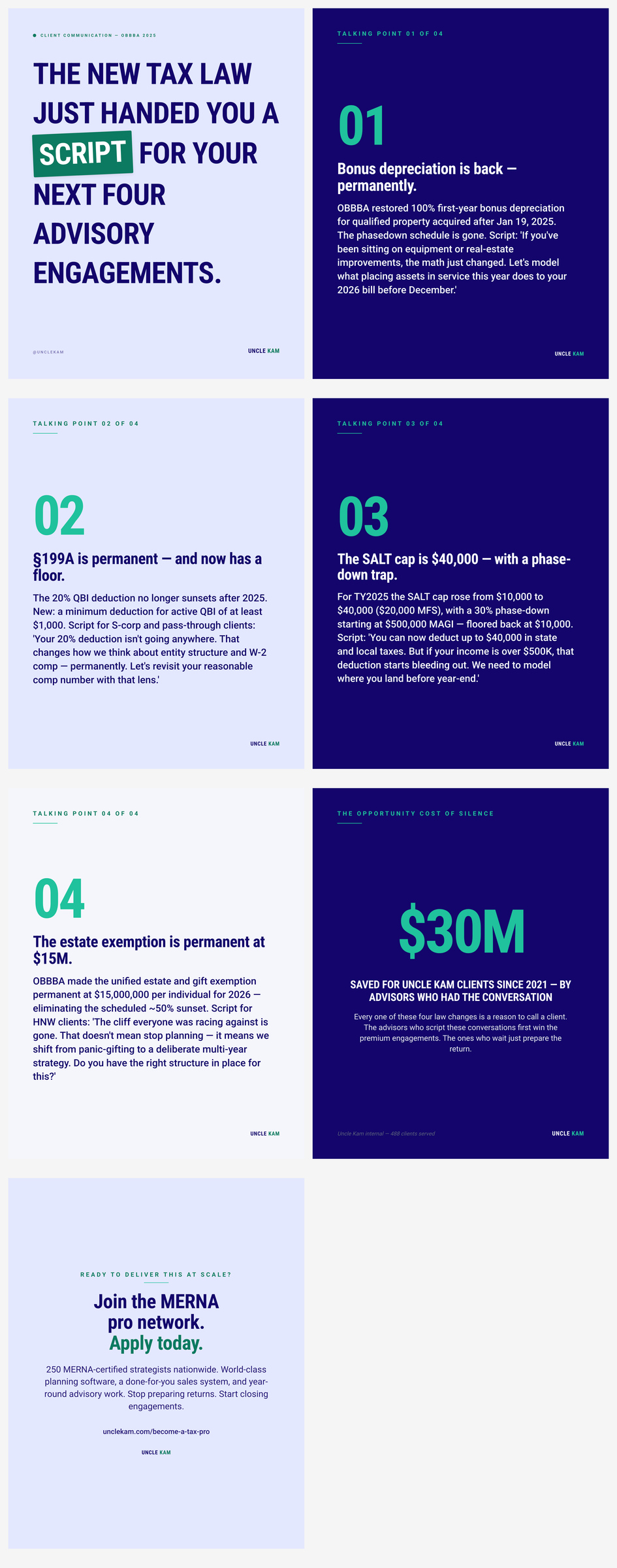 The 'One Big Beautiful Bill' client talking points: how CPAs script the 4 biggest OBBBA changes into year-end advisory conversations that close premium engagements